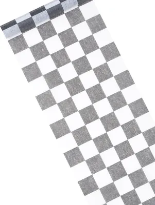 Immagine prodotto di Runner da tavola con motivo a scacchi in bianco e nero 5m x 27cm - taglia unica