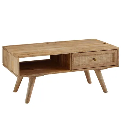 Produktbild von Couchtisch - Massives Mangoholz - Stauraum - Schublade - 90 x 40 x 45 cm - Braun