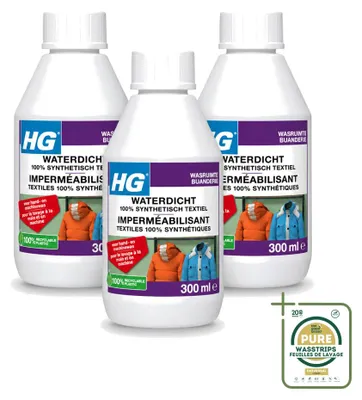 Produktbild von 3 x HG Imprägniermittel für 100% synthetische Textilien - 300 ml - Vorratspackung - 3 Stücke