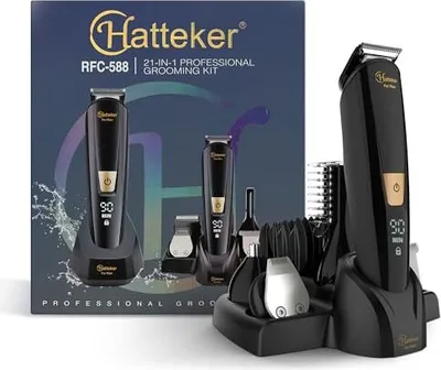 Produktbild von Intimer Rasierer der Hattteker Männer, Bartschneider, Nasenhaar Elektrischer Körper 6-in-1 IPX7 wasserdichte Groomer, Gebiet Brust, Beine, Achselhöhle