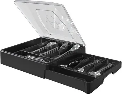 Produktbild von Doppelschicht-Schneide mit Deckel - Besteck-Organizer für Küchenschubladen mit 9 Boxen