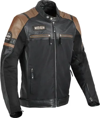 Produktbild von DIFI Memphis Motorrad Leder- / Textiljacke, schwarz/braun, 48