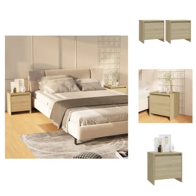 Produktbild von vidaXL Nachttische 2 Stk. Sonoma-Eiche 45x34x44,5 cm Holzwerkstoff -  Nachttische