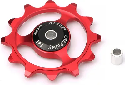 Produktbild von GUB Schaltwerkrollen Schaltrollen Schaltungsleitrollen 12-Zahn für Fahrrad, Bike, eBike, MTB, Rennrad usw. 12T Rot