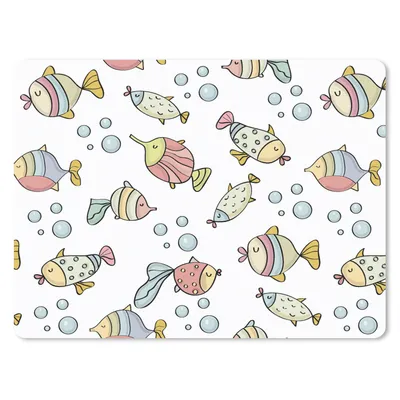 Produktbild von MuchoWow® Mauspad Mousepad Aquarium - Muster - Fische - Kinder - Pastell 23x19 cm - Mousepads - Maus Mat - Pad - Mausunterlage - Schreibtischunterlage - Mauspad