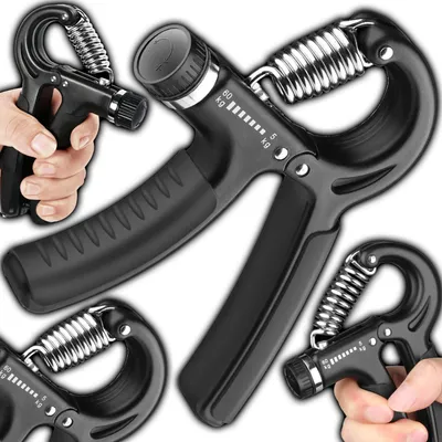Produktbild von Handtrainer & Fingertrainer Set | Verstellbar 5-60kg | Unterarmtrainer & Griffkraft Trainer | Schwarz | Retoo
