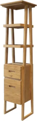 Produktbild von Teako Design Badregal Helena Teakholz 35x35x180 cm mit Schubladen