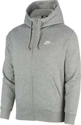 Produktbild von Nike M Nsw Club Hoodie Fz Bb Dk Grey Heather/Matte Silv M