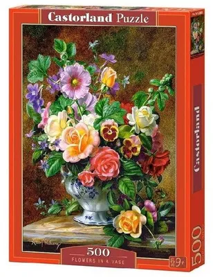 Produktbild von Castorland Puzzle, 500 Teile, Blumen in einer Vase, Blumen- und Pflanzenpuzzle, Albert Williams, Gemäldepuzzle, Puzzle für Erwachsene, Castorland B-52868