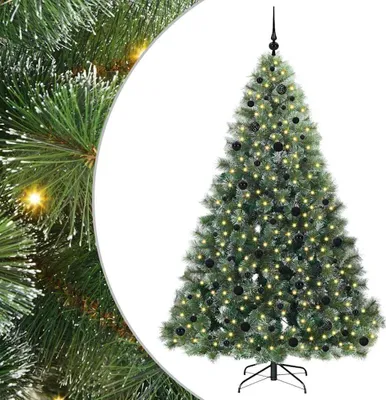 Imagen del producto de Maison Exclusive: Árbol de Navidad artificial con 300 luces LED, color verde, 210 cm, fabricado con materiales PE y PVC