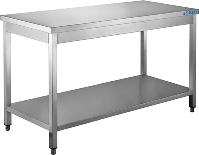 Zdjęcie produktu dla Stół roboczy Saro 1400x600x850mm z podstawą ze stali nierdzewnej