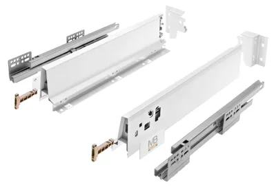 Produktbild von GTV Modern Box Square 500 mm niedrig weiß, Belastbarkeit 40 kg – leises Schließen – der Mechanismus lässt die Schublade nicht laut | Högert Technik