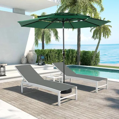 Obrázek produktu pro Slunečník Sweiko s kličkou, oboustranný venkovní slunečník obdélníkový velký, tmavě zelený