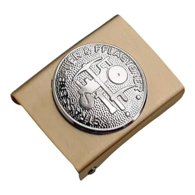 Produktbild von Koppelschloss Straßenbauer und Pflasterer Handwerk und Zunft – golden/silbern - für Meister - für 4,5 cm breite Koppelgürtel