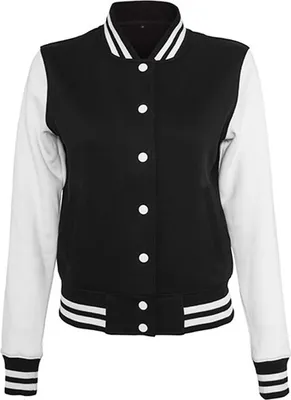 Immagine prodotto di Build Your Brand BY027 | Giacca college da donna - Colore: Nero/Bianco - Taglia: XS
