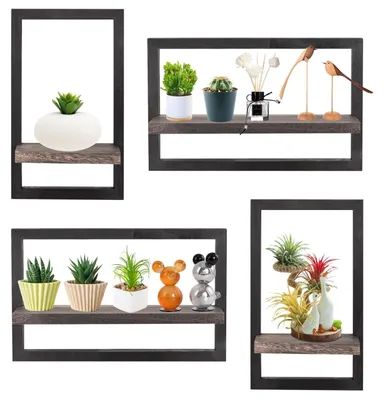 Image de Ensemble de 4 étagères murales en bois pour la décoration