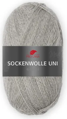 Produktbild von Pro Lana Sockenwolle uni 4-fädig 100 g/420 m 75% Schurwolle/25% Polyamid 431 hellgrau meliert