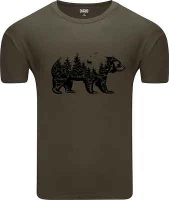 Produktbild von Diarbo Herren T-Shirt mit Aufdruck Wildtierporträts Waldbär Grün Gr.M