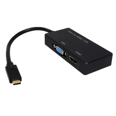 Obrázek produktu pro VALUE Multiport adaptér USB C(M) -> HDMI A(F), VGA(F), 4K@30Hz (12.99.3215)