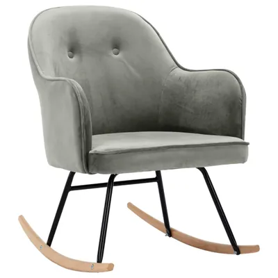 Image de vidaXL Chaise à bascule Gris Velours
