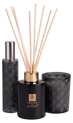 Productafbeelding van Geurset BLACK TABAC: Diffuser met geurstaafjes (60 ml), kaars en spray