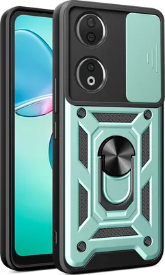 Produktbild von Hülle für Honor 90 mit Ring Ständer Halter Dia Kameraschutz TPU PC Hybrid Handyhülle Grün
