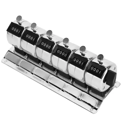 Zdjęcie produktu dla Licznik mechaniczny, 4&#8209, licznik cyfrowy, licznik metalowy, licznik Tally, ręczny licznik kliknięć, narzędzia ręczne