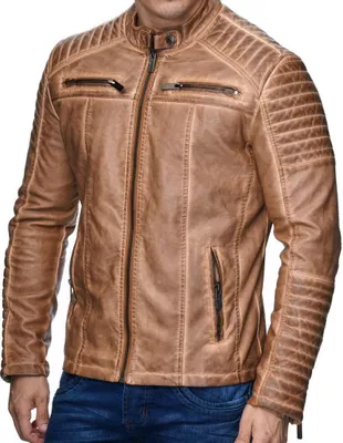 Obrázek produktu pro Red Bridge Pánská motorkářská bunda z umělé kůže, barva Camel, velikost M