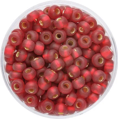Produktbild von Rocailles Silbereinzug matt rot 4,5 mm 17 g