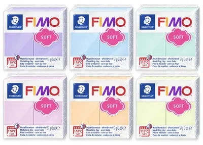 Polymermodelliermasse, 57 g, Set mit 6, Pastellfarben