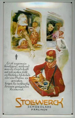 Produktbild von Blechschild Stollwerk Schokolade Pralinen Schild Retro Werbung Nostalgieschild