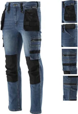 Produktbild von Arbeitshose, Strech Jeans, marine/schwarz Gr. L/XL