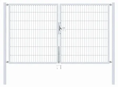 Produktbild von Alberts Doppeltor Flexo mit Zubehör, zum Einbetonieren, feuerverzinkt, Breite 250 cm, Höhe 140 cm