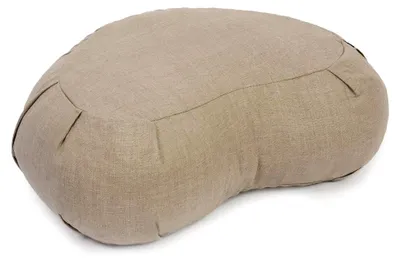 Produktbild von Bio-Buchweizen Zafu Halbmond Kissen aus 100% Leinen 42 x 30 x 18 cm