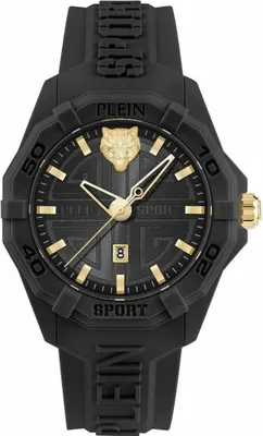 Image de Montre Plein Sport pour femme, noire, analogique, en silicone, PSQGA0125