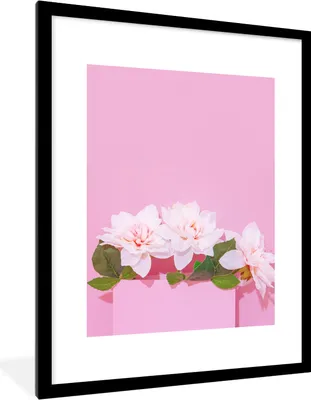 Produktbild von MuchoWow® Gerahmtes Poster Blüte - Sommer - Rosa 60x80 cm - Poster mit Schwarzem Bilderrahmen Wandposter Rahmen Foto Bilder - Wohnzimmer - Dekorationen - Prämie