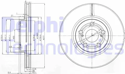 Produktbild von 2x DELPHI Bremsscheibe BG3913 für TOYOTA AVENSIS Kombi (T25) AVENSIS (T25_)