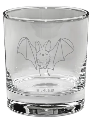Produktbild von Mr. & Mrs. Panda Whiskyglas Fledermaus Flügel - Transparent - Geschenk, Lustige Sprüche, Tumbler, eiswürfelglas, Gravur, Glas, Whisky