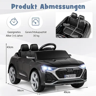 Immagine prodotto di Auto elettrica per bambini Audi SQ8, 12 V, telecomando, nera