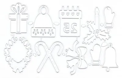 Productafbeelding van Decoratieve stansmallen voor kerstkaarten - Embossing - Stempels - Duurzaam koolstofstaal