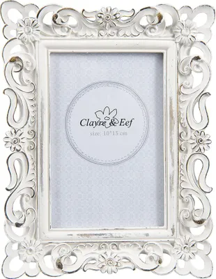 Image de Clayre & Eef Cadre photo 10x15 cm blanc plastique