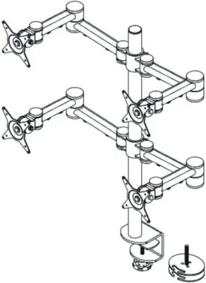Produktbild von Monitorarm ViewMate Style 622 für 4 Monitore silber