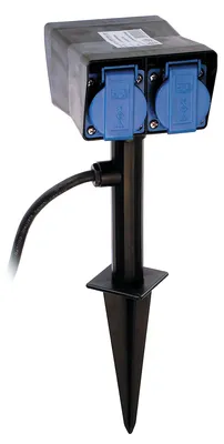 Produktbild von as-Schwabe 2-fach Erdspieß-Verteilersteckdose Schuko 2m Kabel 230V 16A IP44