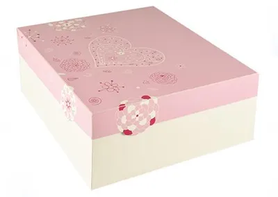 Immagine prodotto di 60 scatole per torte Papstar, con coperchio, quadrate in cartone 30 cm x 30 cm x 13 cm bianco/rosa Lovely Flowers 85806