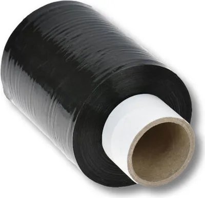 Produktbild von 40x Bündelstretchfolie 100 mm 23my SCHWARZ Kernlänge 140 mm 150m