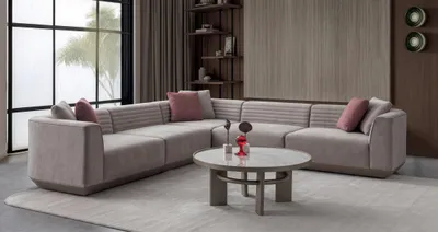 Obrázek produktu pro Modulní rohová sedačka, béžová, moderní design, potahová látka