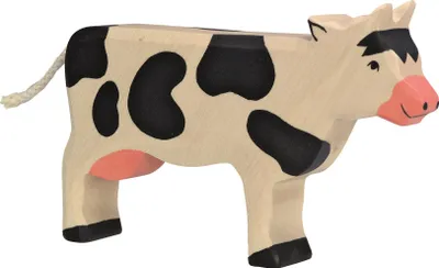 Image de Holztiger 80003 Vache, debout, blanc/noir