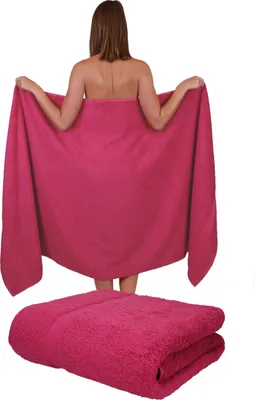 Produktbild von Betz 2 Stück XXL Badetücher 100 x 200 cm PALERMO Saunatuch 100% Baumwolle Farbe: cranberry