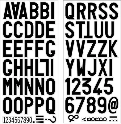 Image de Lettres et chiffres H 34 mm 80 pièces, noir
