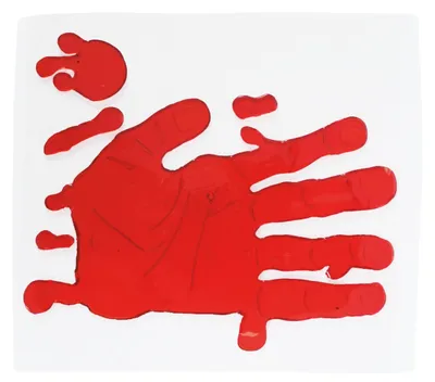 Blutige Hand-Dekoration 20x20 cm für Halloween, rot